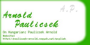 arnold paulicsek business card